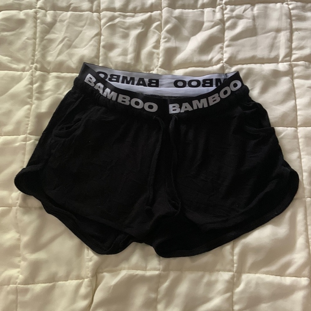 Black bamboo cloth shorts